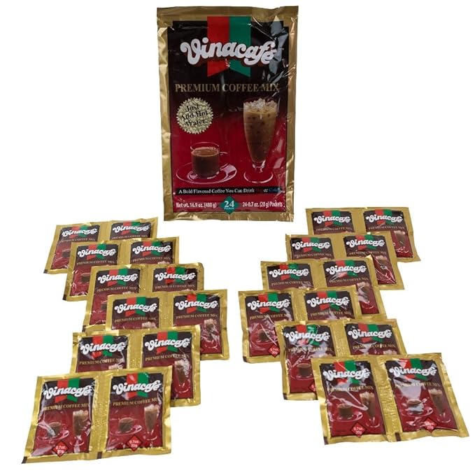 Vinacafe Premium 3 in 1 Instant Coffee Mix New &amp Improved Version Unique Blend of Both Arabica &amp Robusta Coffee Beans 72 Count Packets (3 Bags)