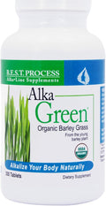 Alka•Green Tablets Best Process Alkaline — Nutrient Dense Organic Barley Grass Supplement — Natural Source of Enzymes &amp Amino Acids