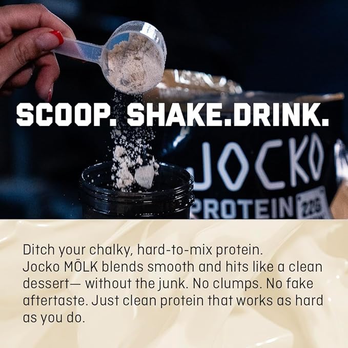 Jocko Fuel Whey Protein Powder Banana Cream 22g Protein Digestive Enzymes + Probiotic Blend No Sugar Added with Essential Amino Acids + Electrolyte Minerals 28 Servings