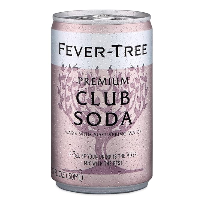 Fever-Tree Premium Club Soda Cans 24pk/5.07 Fl Oz No Artificial Sweeteners Flavorings or Preservatives (Pack of 3)
