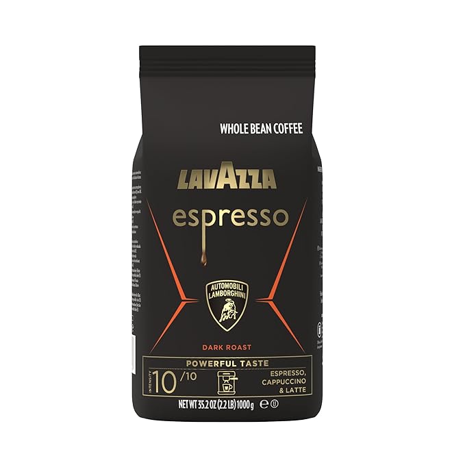 Lavazza Espresso Whole Bean for Automobili Lamborghini Dark Roast Arabica and Robusta Blend 2.2 lb Bag (Package May Vary)