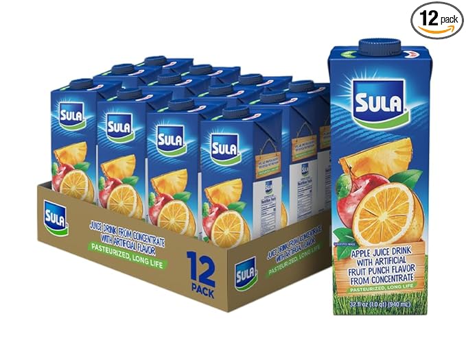 Sula Fruit Punch Juice - 12 pack 32 Fl oz (940 ml)