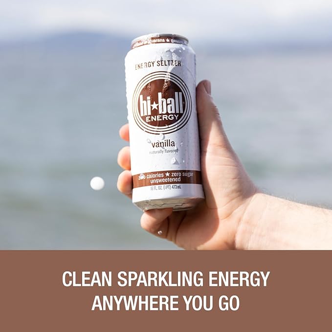 Hiball Energy Energy Water Sparkling Vanilla 16 Fl Oz 8 Pack