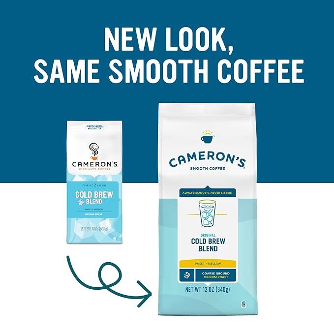 Cameron's Coffee Original Cold Brew Blend Coarse-Ground Coffee Medium Roast 100% Arabica 12-Ounce Bag (Pack of 1)