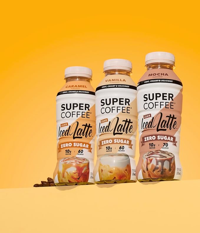 Super Coffee Keto Protein Coffee (0g Added Sugar 10g Protein 70 Calories) 12 Fl Oz | Iced Smart Coffee Drinks - LactoseFree SoyFree GlutenFree (12 Fl Oz (Pack of 12) Core 3 Variety)