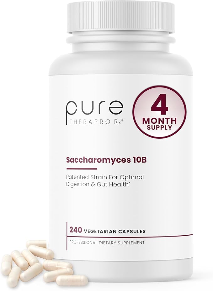 Saccharomyces Boulardii Probiotics 10 Billion CFU - Made in USA | No Fillers Patented Strain: Lynside CNCM I-3799 Probiotics for Men and Women | Pure TheraPro Rx - 240 Capsules