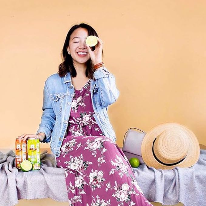 Amy &amp Brian Pure Coconut Water with Lime Non-GMO No Sugar Added Refreshing and Hydrating Real Coconut Water 17.5 Fl Oz (Pack of 12)