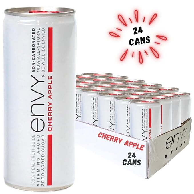 Envy Non-Carbonated 100% Fruit Juice Cherry Apple 8 oz (Case of 24)