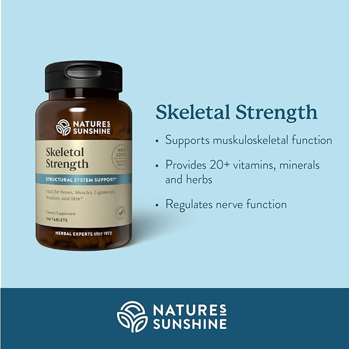 Nature's Sunshine Skeletal Strength 150 Tablets | Bone Health Supplements for Women and Men with Calcium Magnesium Iron Manganese and Vitamin D C A and B