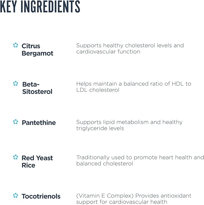 Revive MD Lipid Support Formula - Supplement Helps Maintain Healthy Cholesterol Levels Endothelial Health &amp Triglyceride Levels - Beta Sitosterol Citrus Bergamot &amp Pantethine (30 Servings)