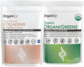 Organixx Clean Sourced Collagens (20 Servings) &amp OrganiGreens (30 Servings) Bundle Daily Super Greens &amp Protein w/Vitamin C &amp Zinc Supports Digestion Skin Hair Nails &amp Joint Healt