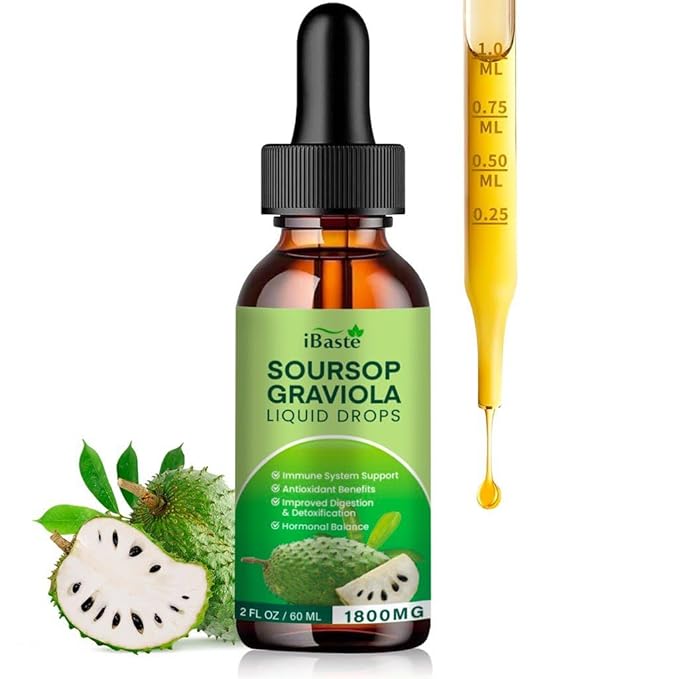 Soursop Bitters Liquid Organic Extract: Soursop Graviola Liquid Drop for Cell Support &amp Regeneration Immune System and Gut Health (2 Fl Oz)