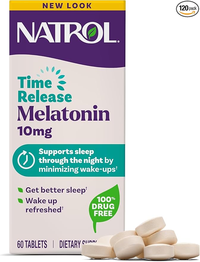 Natrol Advanced Sleep Melatonin Tablets Maximum Strength 10 mg 60 ea ( Pack of 2)