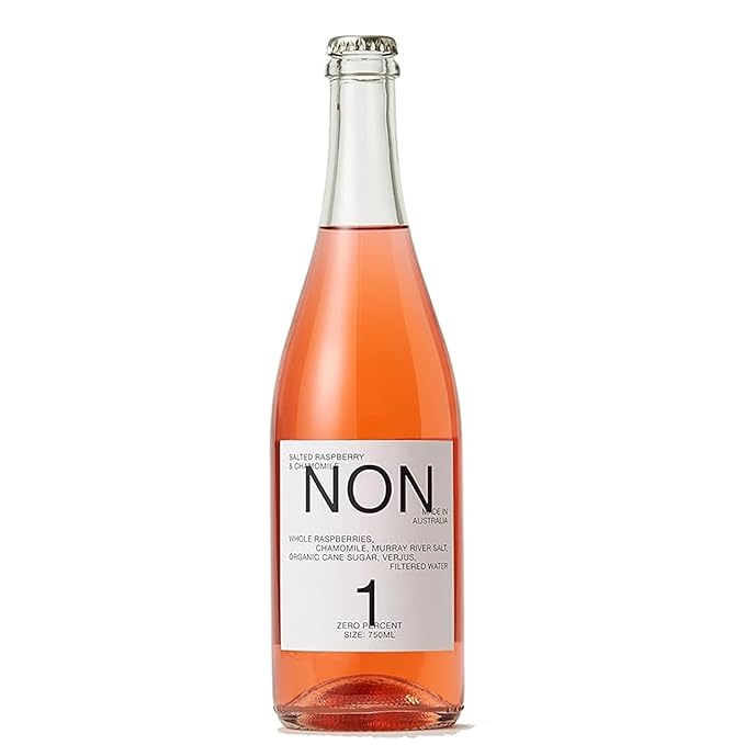 NON1 Salted Raspberry &amp Chamomile 0.0% Sparkling Non-Alcoholic Wine Alternative – Vegan Gluten-Free Zero Proof Rosé-Style