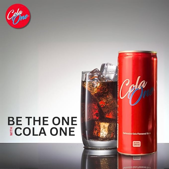 Cola One Carbonated Drink – 250ml (8.45 fl oz) Cans | Classic Fizzy Beverage | Refreshing &amp Bold Taste - Soft Drink Pack of 12