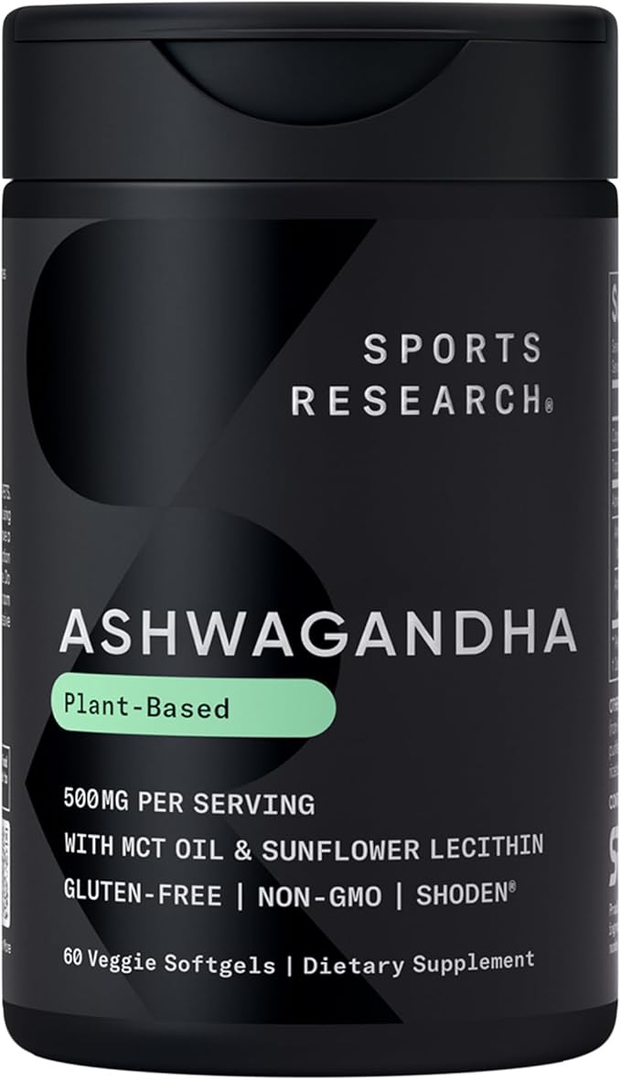 Sports Research De-Stress &amp Sleep Bundle - 160 mg Chelated Magnesium Glycinate Melatonin-Free Sleep Complex &amp Ashwagandha Softgels with Coconut MCT Oil for Relaxation Calm &amp Sleep Suppor