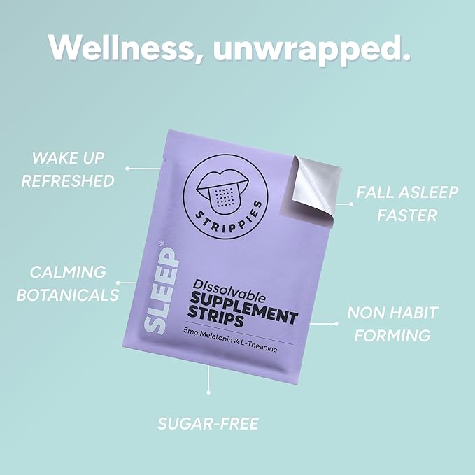 Dissolvable Strips - Energy &amp Sleep Multi-Pack - Wellness in A Strip - Easy &amp On-the-go Support - 60 Strips