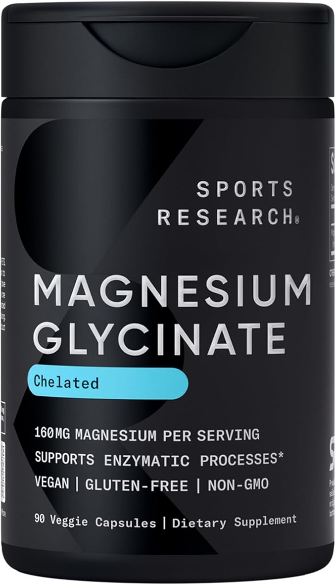 Sports Research De-Stress &amp Sleep Bundle - 160 mg Chelated Magnesium Glycinate Melatonin-Free Sleep Complex &amp Ashwagandha Softgels with Coconut MCT Oil for Relaxation Calm &amp Sleep Suppor