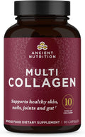 Ancient Nutrition Collagen Peptides Pills Hydrolyzed Multi Collagen Supplement Types I II II V &amp X Supports Healthy Skin and Nails Gut Health and Joints 90 Capsules