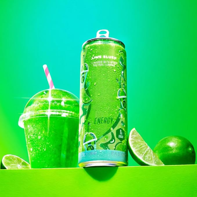 New Alani Energy Drinks Lime Slush Watermelon Wave Pink Slush Flavors Variety Pack Sugar-Free Low-Calorie Energy Boost Drink 12 fl oz (Pack of 6) (Packaging May Vary)