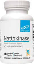 XYMOGEN Nattokinase - Cardiovascular &amp Vascular Wellness Support - 100 mg Nattokinase - Enzyme Formula - Vegan &amp Non-GMO - 60 Capsules