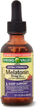 Generic Spring Valley Liquid Melatonin Dietary Supplement 10 mg 2 fl oz Yellow/Green/Red