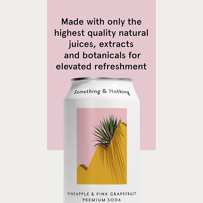 Something &amp Nothing Pineapple &amp Grapefruit Flavoured Sparkling Water - 2 x 12 Multipack | Lightly Carbonated Full Flavoured with Added Grape &amp Lemon Juice | Vegan &amp Low Calorie | 24 x