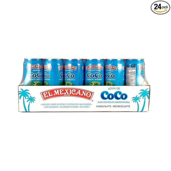 El Mexicano Coconut Water 10.5oz (Agua De Coco) (Pack of 24)White