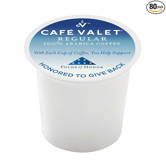 Cafe Valet Folds of Honor Dark Roast Coffee Pods 80 Count – Contributing to Military Family Scholarships