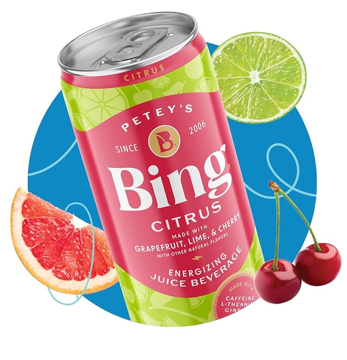 BING Energizing Juice Beverage – VARIETY All 6 Flavors (12oz/12pk) – Made with REAL Juice! Low Calorie 5 B-Vitamins &amp Ginseng 100-125mg Caffeine Vegan Gluten + Dairy Free. Incredibly DELICIOUS