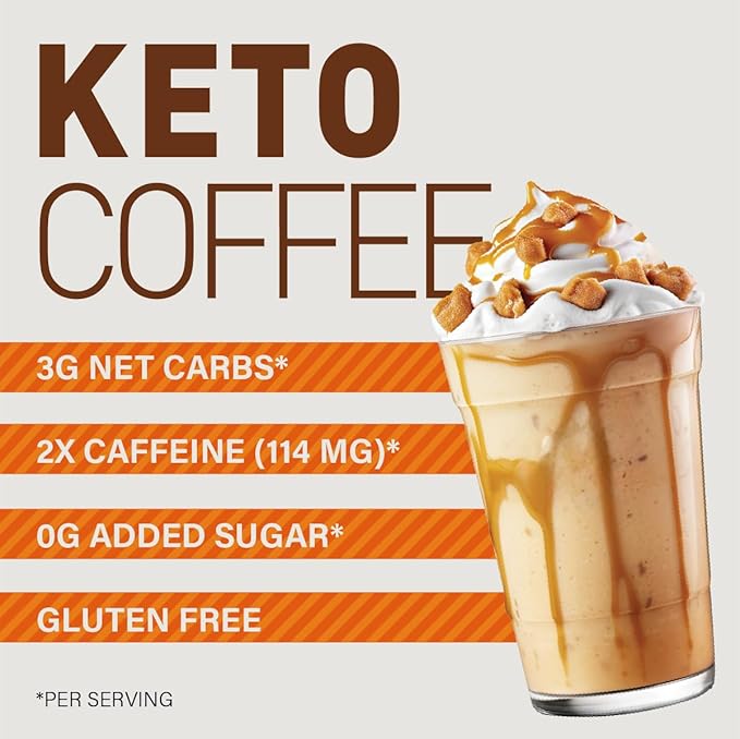 The Frozen Bean - Caramel Macchiato Keto Instant Coffee Mix with Low Sugar MCT Oils Skinny Coffee Weight Loss Improves Focus and Energy Increase Metabolism for Women Belly Fat - 20 Single Sticks