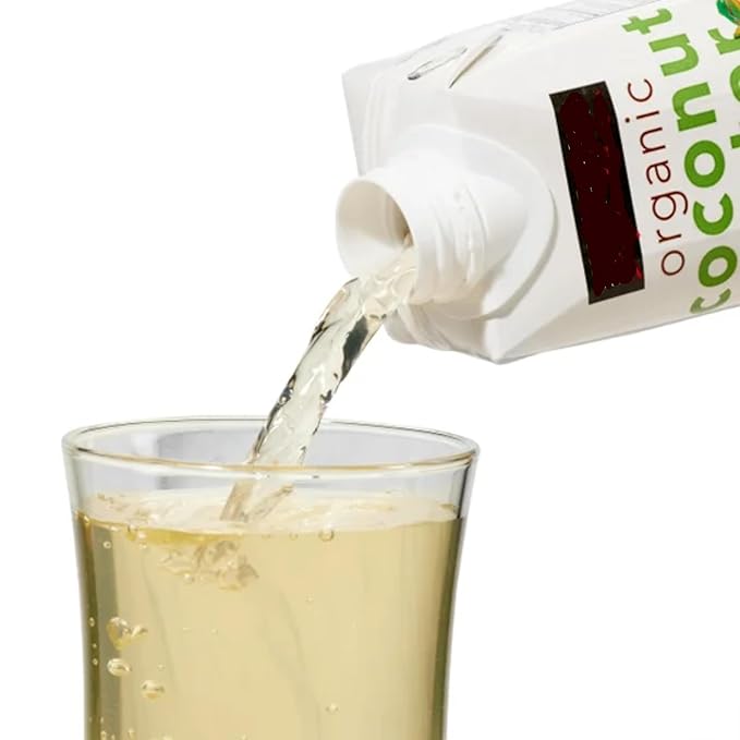 Coconut Water Organic Coconut Water No Sugar Added 11.1 Fl Oz 12 Ct With a Scooply Reusable Straw (Color May Very)