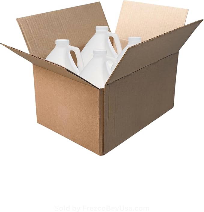 Plastic Jug 1 Gallon (4 Pack) Heavy-Duty HDPE With White Tamper Evident Screw Caps – Great for Homemade Juices Milk Smoothies Tea and Other Beverages - Food Grade BPA Free