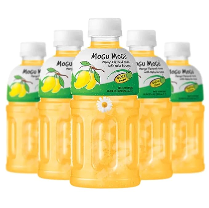 Mogu Mogu Mango Juice with 25% Nata De Coco 1000ml (12 Pack)