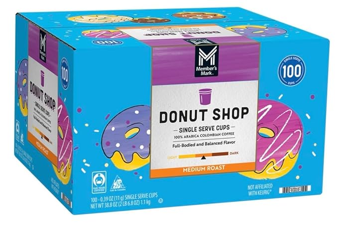 Generic Member Mark Medium Roast Coffee Pods Donut Shop 100 ct.