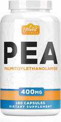 Palmitoylethanolamide Capsules | Pea 400mg | 180 Pill Count | Promotes Natural Inflammation &amp Discomfort Relief | Lab Tested Ingredients