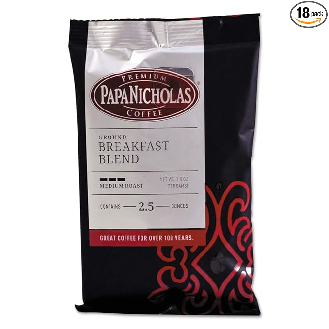 PapaNicholas Coffee Premium Coffee Breakfast Blend 18/Carton