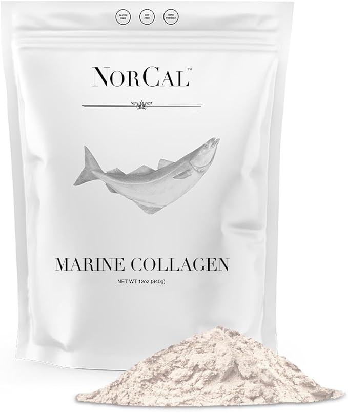 Norcal Marine Collagen - 12oz Marine Collagen Peptides Powder | High Protein Zero Fat/Sugar/Carb | Skin Hair Nail &amp Joint Health | Low Metals US GMP Certified