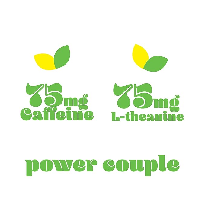PHOCUS Caffeinated Sparkling Water Lemon Lime 75mg Natural Caffeine Plus L-Theanine Zero Sugar Zero Calories No Artificial Sweeteners 11.5 fl oz Cans (Pack of 12)