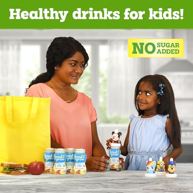 good2grow Organic Fruit Fusion Juice for Kids - Juice Bottles Bulk 24 Pack Reusable Bottle No Sugar Added - 6 fl oz Pack of 24 (Spill Proof Tops Not Included)
