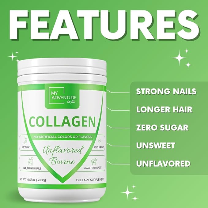 My Adventure to Fit Hydrolyzed Collagen for Women - Grass Fed Collagen Powder for Muscle Growth &amp Collagen Protein Powder - Keto Collagen Powder for Joints &amp Gut Health - Unflavored Bovine 300