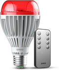 SANSI 670nm Red Light Bulb for Sleep Therapy with Remote Timer Dimmable Zero Blue Light for Melatonin Promoting Dual Mode Natural Sleep Aid &amp 3000K Reading Light 25W A21 E26 Red Light for Bedr