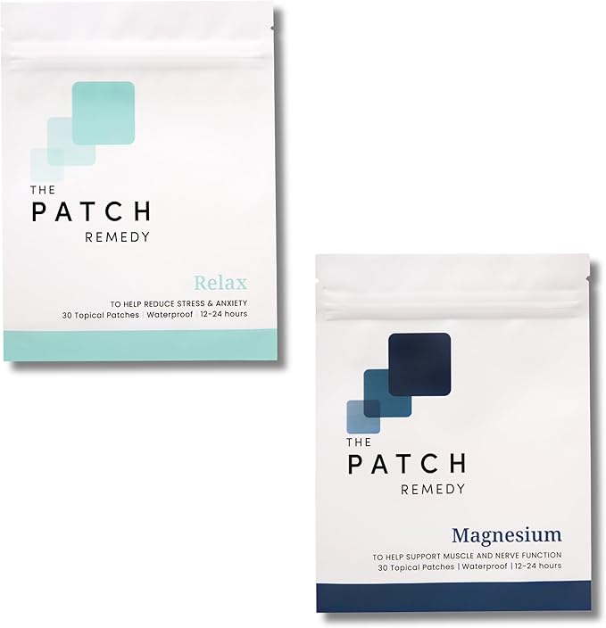 The Patch Remedy Relax &amp Magnesium Glycinate Kit - with Ashwagandha L-Theanine and Rhodiola Rosea | Patches with Minerals