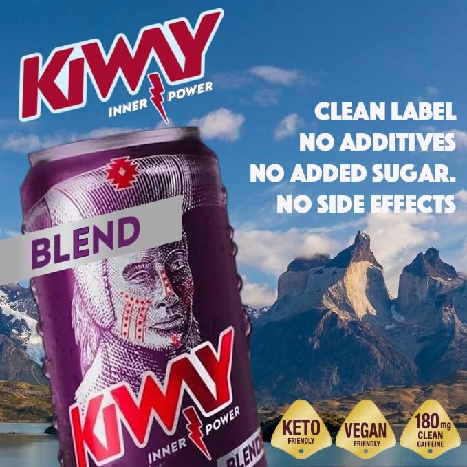 Ki-Way Natural Energy Drink Maqui Berry Natural Caffeine Guarana Acai Berry No Added Sugar No Artificial Colors Keto Vegan Friendly 27 Calories 10 FlOz / 295mL