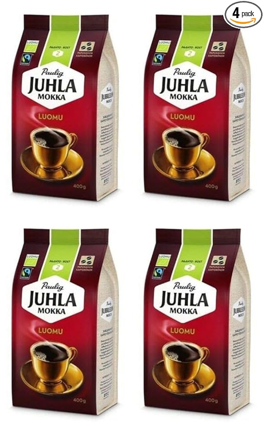 Paulig Juhla Mokka Luomu coffee bean Coffee 4 Packs of 400g