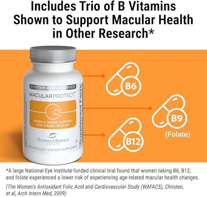 ScienceBased Health MacularProtect AREDS 2 Formula – Eye Health Vitamin &amp Mineral Supplement with Lutein Zeaxanthin &amp B Vitamins for Macular &amp Vision Support – 60 Capsules