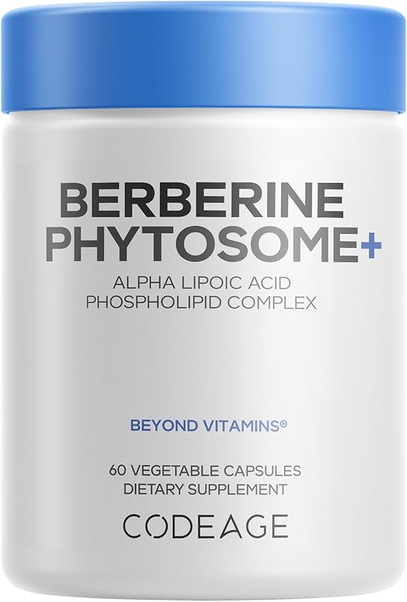Codeage Berberine Phytosome Supplement - Berberine HCL Alpha Lipoic Acid Phospholipid Complex - 2-Month Supply - Berberine HCL - Berberine Hydrochloride - Gluten-Free Non-GMO - 60 Capsules