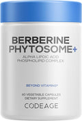 Codeage Berberine Phytosome Supplement - Berberine HCL Alpha Lipoic Acid Phospholipid Complex - 2-Month Supply - Berberine HCL - Berberine Hydrochloride - Gluten-Free Non-GMO - 60 Capsules