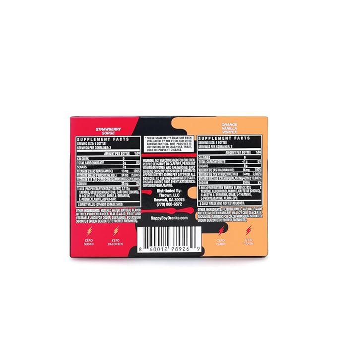 Nappy Boy Dranks Good Game by T-Pain Energy Shot 2oz (6 Pack) Sugar-Free Zero Calorie Focus Drink with 200mg Caffeine and B-Vitamins (B3 B6 B12) - Clean No-Crash Energy Boost 3 Orange Vanilla V