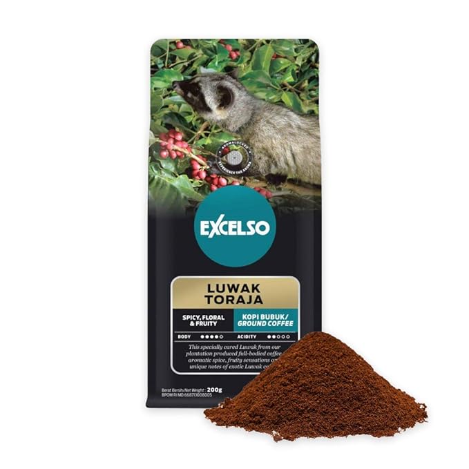 Excelso Luwak Toraja Ground Coffee 200g (Pack of 2)